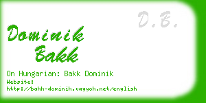 dominik bakk business card